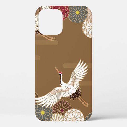 Kranen en chrysanten Japanse traditionele patroon Case-Mate iPhone Case (Achterkant)