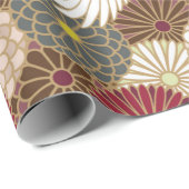 Kranen en chrysanten Traditionele Japanse pat Cadeaupapier (Rol Hoek)