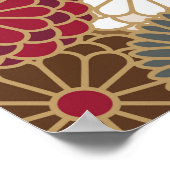 Kranen en chrysanten Traditionele Japanse pat Poster (Hoek)