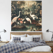  kranen en paleizen in de tropen canvas afdruk (Insitu (Slaapkamer))