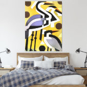 kranen in Abstracte geometrische tekenstijl op gee Canvas Afdruk (Insitu (Slaapkamer))