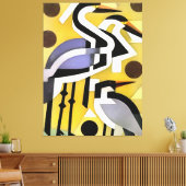 kranen in Abstracte geometrische tekenstijl op gee Canvas Afdruk (Insitu (Woonkamer))