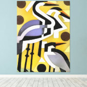 kranen in Abstracte geometrische tekenstijl op gee Canvas Afdruk (Insitu (Houten vloer))