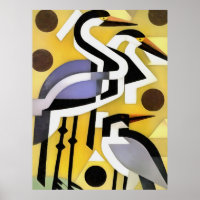 kranen in Abstracte geometrische tekenstijl op gee