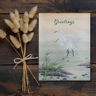 Kranen in de Chinese rivier Briefkaart