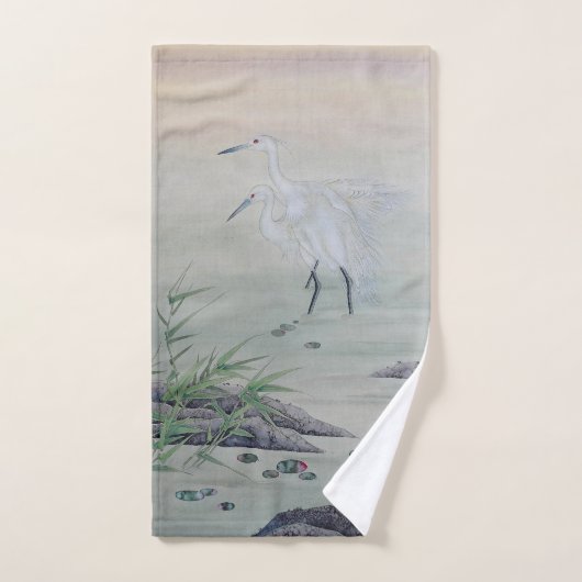 Kranen in de Chinese rivier Handdoek (Handdoek)