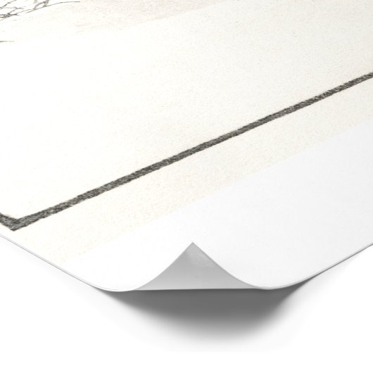 Kranen in de Japanse kunst van het Bamboe-bos Poster (Hoek)