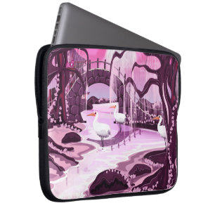 Kranen in de Koreaanse tuin Laptop Sleeve