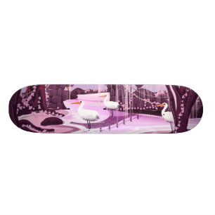 Kranen in de Koreaanse tuin Persoonlijk Skateboard