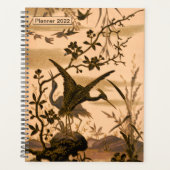 Kranen,  Japanse kunst, vogelbloeiende boom Planner (Voorkant)