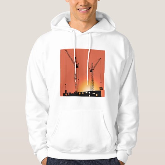 Kranen op een gebouw hoodie (Voorkant)