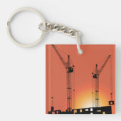 Kranen op een gebouw sleutelhanger (Voorkant)