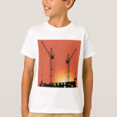 Kranen op een gebouw t-shirt (Voorkant)