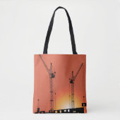 Kranen op een gebouw tote bag (Voorkant)