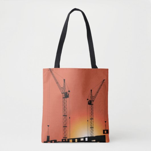 Kranen op een gebouw tote bag (Voorkant)