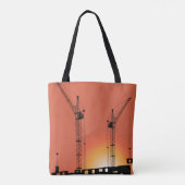 Kranen op een gebouw tote bag (Achterkant)