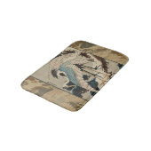 Kranen op een met sneeuw beklede Pine Hokusai Badmat (Gekanteld)