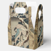 Kranen op een met sneeuw beklede Pine Hokusai Bedankdoosjes (Geopend)