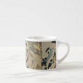 Kranen op een met sneeuw beklede Pine Hokusai Espresso Kop (Rechts)