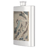 Kranen op een met sneeuw beklede Pine Hokusai Flacon (Links)