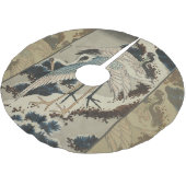 Kranen op een met sneeuw beklede Pine Hokusai Kerstboom Rok (Gekanteld)