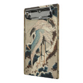 Kranen op een met sneeuw beklede Pine Hokusai Mini Klembord (Angled2)