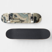 Kranen op een met sneeuw beklede Pine Hokusai Persoonlijk Skateboard (Horizontaal)