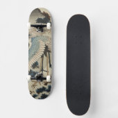 Kranen op een met sneeuw beklede Pine Hokusai Persoonlijk Skateboard (Voorkant)