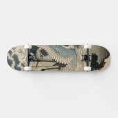 Kranen op een met sneeuw beklede Pine Hokusai Persoonlijk Skateboard (Horizontaal)