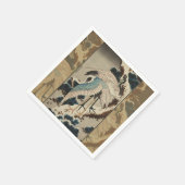 Kranen op een met sneeuw beklede Pine Hokusai Servet (Hoek)