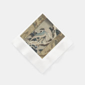 Kranen op een met sneeuw beklede Pine Hokusai Servet (Hoek)
