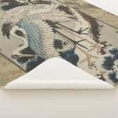 Kranen op een met sneeuw beklede Pine Hokusai Sherpa Deken (3/4)