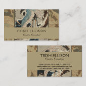 Kranen op een met sneeuw beklede Pine Hokusai Visitekaartje (Voorkant / Achterkant)