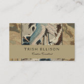 Kranen op een met sneeuw beklede Pine Hokusai Visitekaartje (Voorkant)