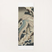Kranen op een met sneeuw beklede Pine Hokusai Yogamat (Achterkant)