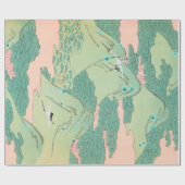 Kranen over bergen  Japans patroonpatroon Cadeaupapier (Vlak)