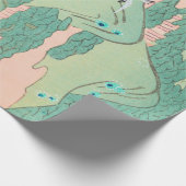 Kranen over bergen  Japans patroonpatroon Cadeaupapier (Hoek)