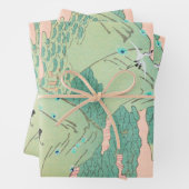 Kranen over bergen  Japans patroonpatroon Inpakpapier Vel (In situ)