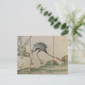 Kranen, pijnbomen en bamboe briefkaart (Staand voorkant)