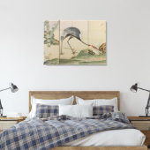 Kranen, pijnbomen en bamboe canvas afdruk (Insitu (Slaapkamer))