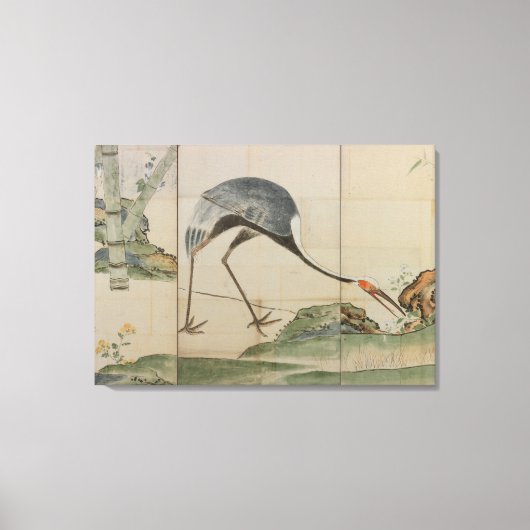 Kranen, pijnbomen en bamboe canvas afdruk (Voorkant)