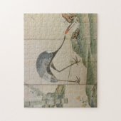 Kranen, pijnbomen en bamboe legpuzzel (Verticaal)
