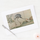 Kranen, pijnbomen en bamboe rechthoekige sticker (Envelop)