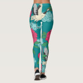 Kranen Pioenrozen:  bloemafbeeldingen Leggings (Achterkant)