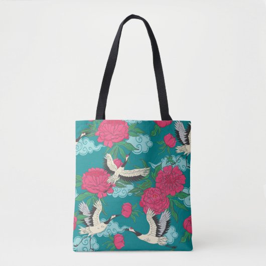 Kranen Pioenrozen:  bloemafbeeldingen Tote Bag (Voorkant)