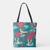 Kranen Pioenrozen:  bloemafbeeldingen Tote Bag (Achterkant)