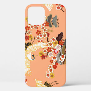 Kranen, sakura, kleurrijk, bloemig, cantaloupe. Case-Mate iPhone case