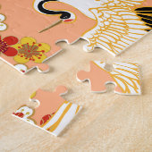 Kranen, sakura, kleurrijk, bloemig, cantaloupe. legpuzzel (Zijkant)
