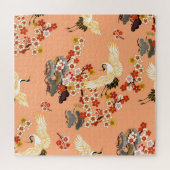 Kranen, sakura, kleurrijk, bloemig, cantaloupe. legpuzzel (Horizontaal)