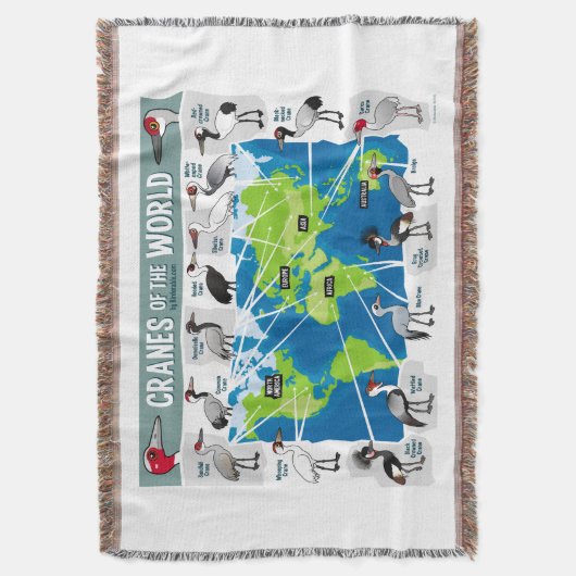 Kranen van de wereld deken (Voorkant Verticaal)